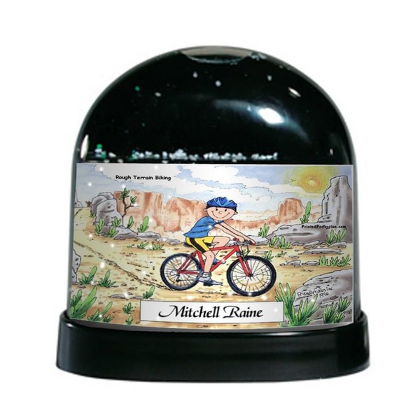 PrintedPerfection.com Personalized Mountain Bike - Male Snow Globe Gift