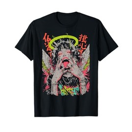 Japanese Streetwear Cyberpunk Angel Y2K Techwear Manga Anime T-Shirt