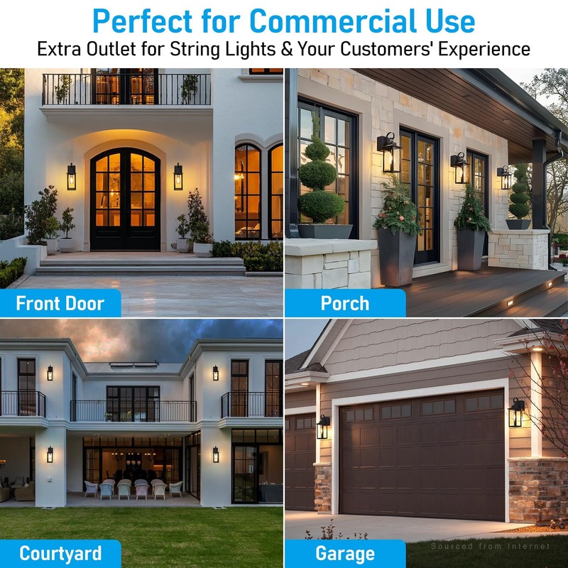 LEONLITE 16 Inch Dusk to Dawn Outdoor Wall Lights, Porch