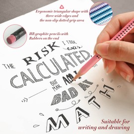 Surcotto HB Pencils, Pack of 30 HB Pencils with Eraser and Sharpener, Pre-Sharpened Triangle Pencils for Writing, Drawing Children at School and Home, New Packaging