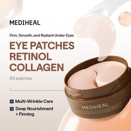 Parches de colágeno y retinol para debajo de los ojos. Parches coreanos de hidrogel para ojos con 95% de retinol y 5 microcolágenos. Mascarilla de gel nutritiva y no irritante para ojos. Incluye