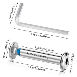 Hotop 20 Sets Skate Wheel Socket Screw Inline Roller Skate Screws Shaft Hex Socket Screw with 2 Pieces Installation Tool