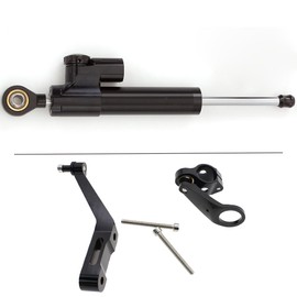 PROCNC Motorcycle CNC Aluminum Steering Damper Stabilizer Mounting Bracket Kit Fit for Hond.a CBR954RR 2002 2003 CBR929RR CBR900RR(929) 2000 2001 (Black+Black)