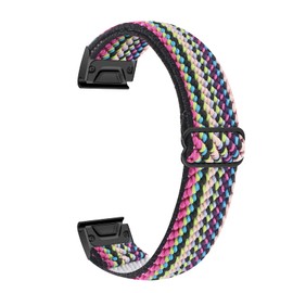 Adjustable Nylon Elastic Bands Compatible with Garmin Fenix 5/Fenix 5plus/Fenix 6/Fenix 6pro/Forerunner 935, 22mm Width Breathable Replacement Band for Forerunner 945/Approach s60 (Colorful Boho)
