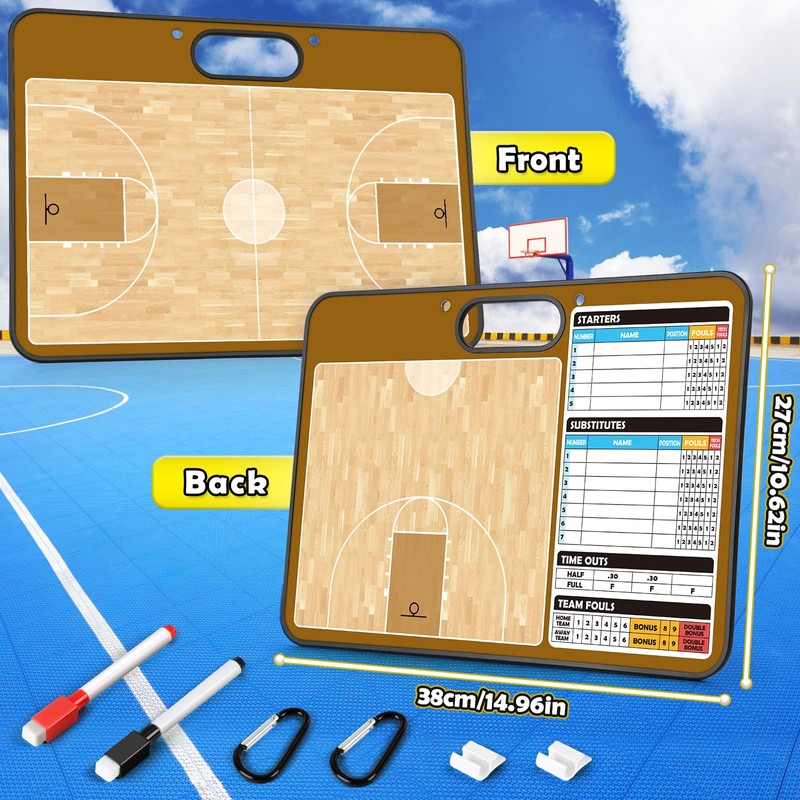 Torlam Magnetic Basketball Coaching Board Basketball Clipboard Dry Erase for