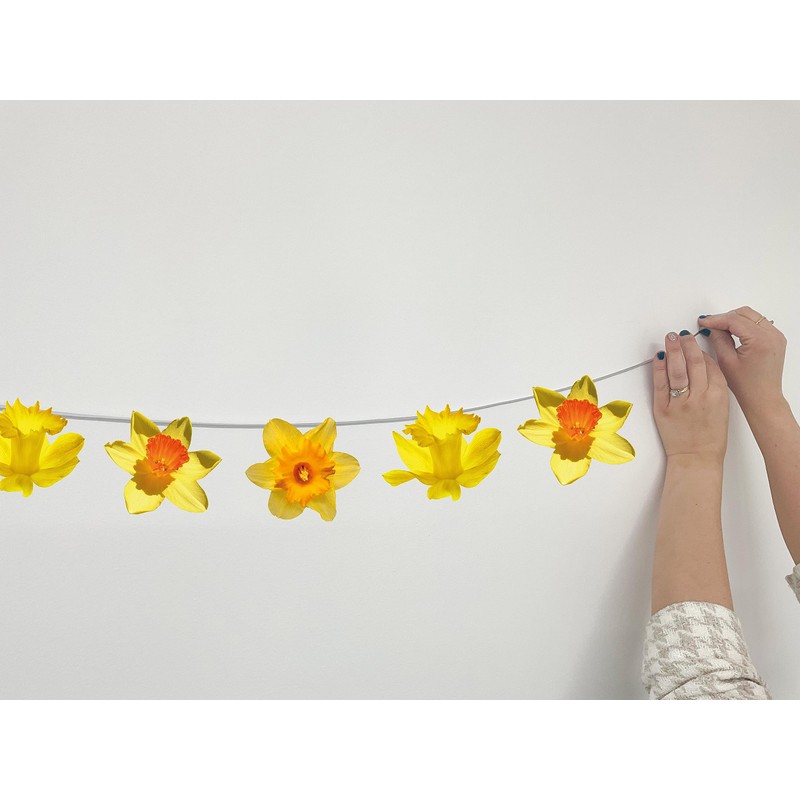 AK Giftshop Daffodil Flower Easter Bunting Party Decorations - 12pcs