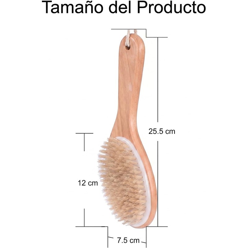 Cepillo Corporal de Bambú para Exfoliación en Seco y Masaje