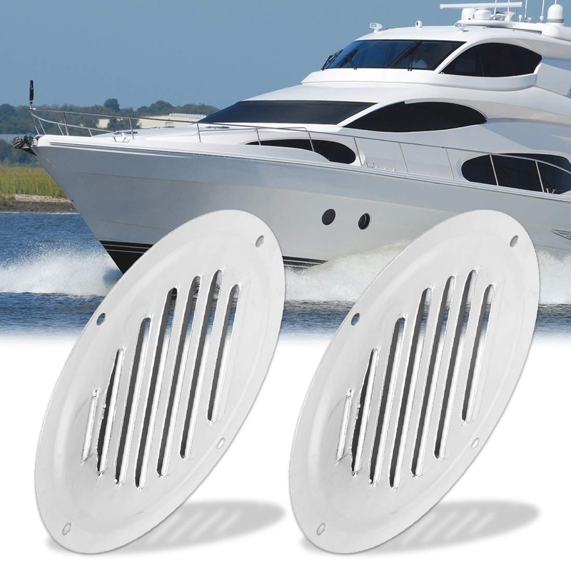 X AUTOHAUX 2pcs 5 Inch Round Marine Boat Louvered Ventilation