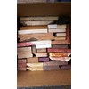 Large box full of board cut-offs. Scrap boards, and lumber