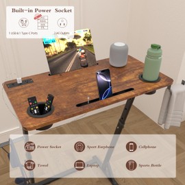 OrigoDeco Bike Desk,Adjustable Cycling Desk,Standing Desk for Walking pad,Indoor Bike Trainer Desk with Power Socket,for Indoor Cycling Treadmill & Office Use,Exercise While Working or Watching TV