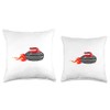 Curling Stone Ice Sport Curling Fire Sweep Throw Pillow