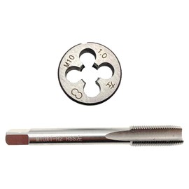 M10 x 1 Tap Die Set LH M10x1 Metric Thread Tap Die Left Hand Straight Fluted Machine, M10x1 Tap Die LH Machine Screw Die Tool M10 x 1 Die LH