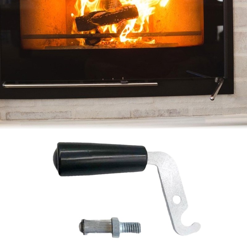 yuksok Fireplace Door Handle Parts High Temperature Resistance, Sturdy Fireplace