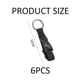 6 Pieces Black Duffel Bag, Multi-Functional Adjustable Nylon Strap, Creative Classic, Travel Portable, Luggage Buckle.