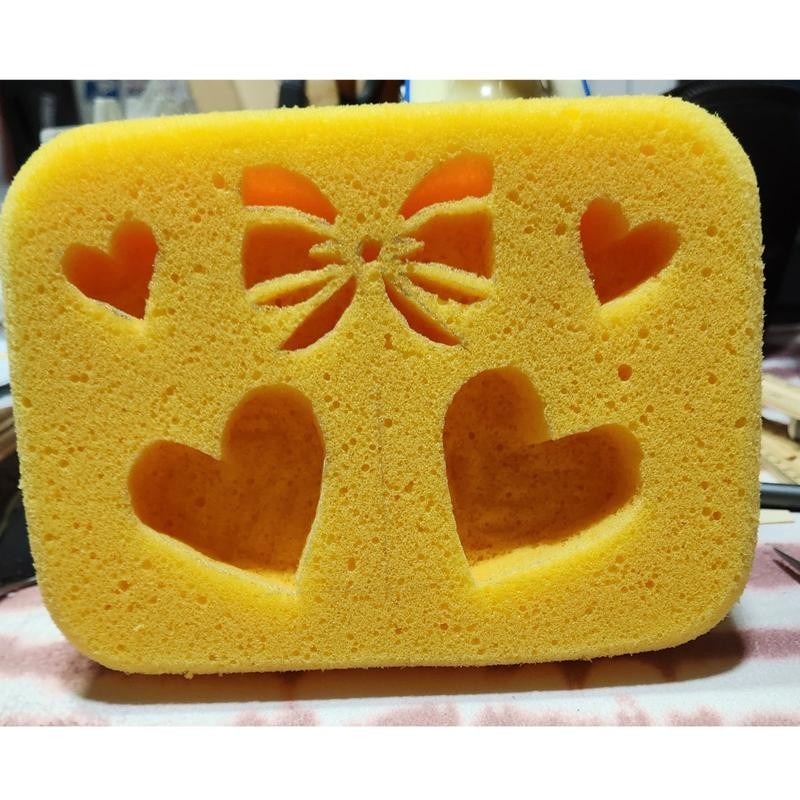 Hearts and Bow Butter Sponge Design 7.5x5.5x2 in. ASMR Squeeze