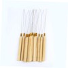 Gatuida 5pcs Hair Extension Loop Needle Threader Wooden Handle Hair