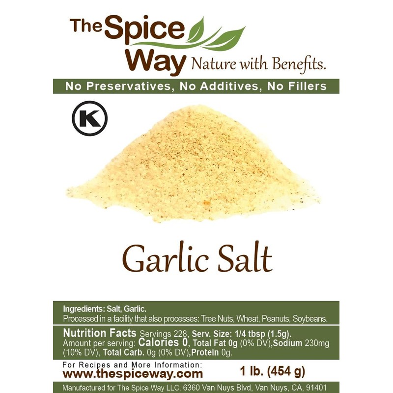 The Spice Way Garlic Salt - 1 lb. - seasoning