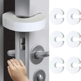 Catelves Pack of 6 Clamping Protectors for Children's Doors, Door Stopper Baby Foam, Door Clamp Protection, Window Stopper, Door Stopper for Protecting Small Children's Hands (White)