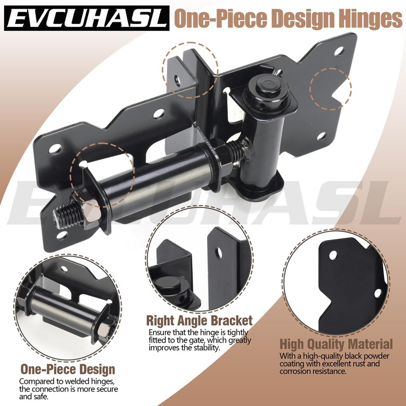 Self Closing Gate Hinges Heavy Duty for Vinyl/Wooden Fence Gates,