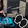 Mxfans 4pieces Black Rubber Drumstick Silent Practice Tip Oval Shape