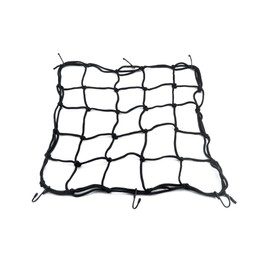 QWORK® 2X Motorcycle Cargo Net and 2X Elastic Rope with Hook, 40 x 40 cm Bungee Net and 60cm Stretchable Luggage Strap for Motorcycle Bike Load Helmet