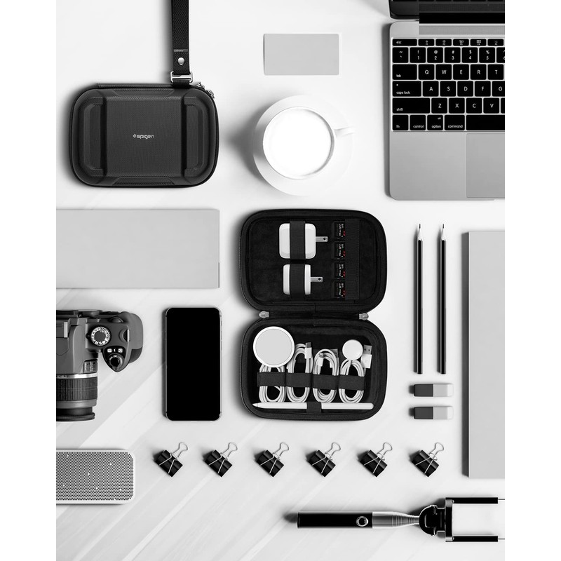 Spigen Rugged Armor Pro Cable Organizer Travel Pouch - Black
