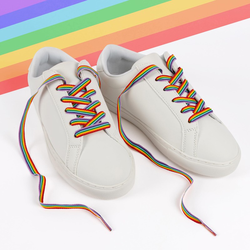 Kilter Flat Trainer Shoelaces - Rainbow - 75 cm -