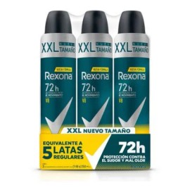 Rexona Men Antitranspirante En Aerosol V8 3 Pz Xl 250 Ml C/u Fragancia Mandarina Madera