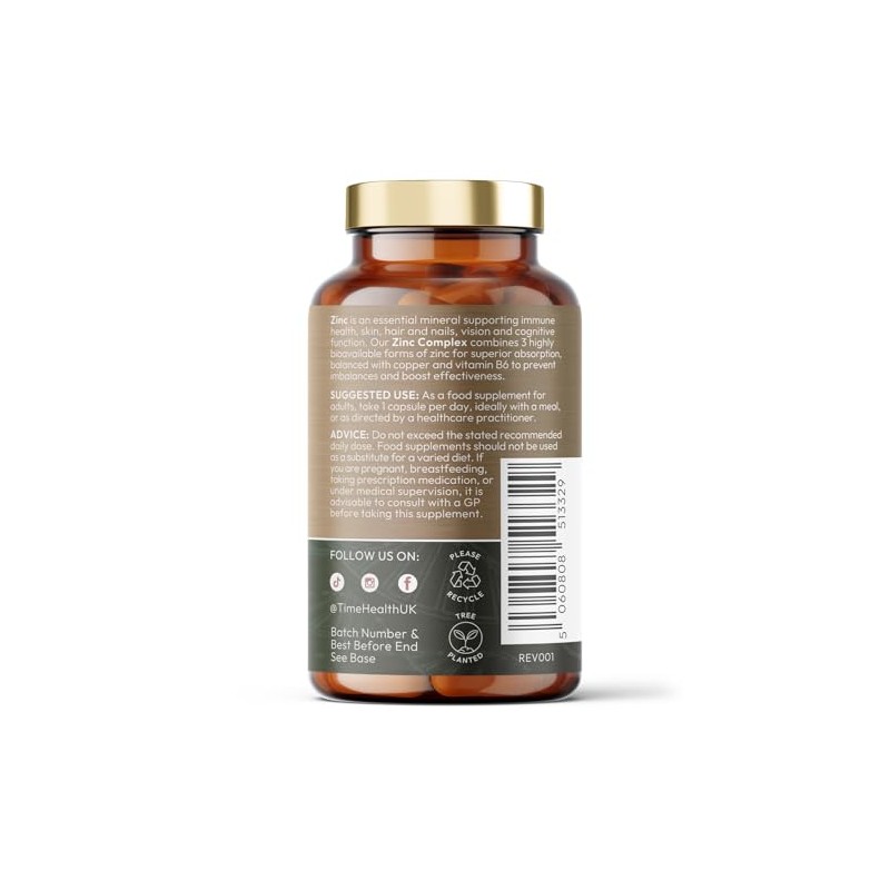 New: 20mg Triple Zinc Complex - Chelated Zinc Bisglycinate, Picolinate