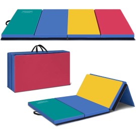 Polar 3'x6'x2 Thick Folding Gymnastics Exercise Mat Aerobics Stretching Yoga Mats - Multicolor