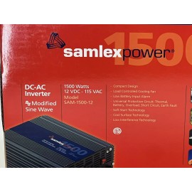 Samlex Power SAM-1500-12 DC-AC Inverter 1500 WATTS 12 VDC - 115 VAC