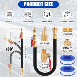 MorningRo 3 pack RV Winterizing Kit Include Sprinkler Blowout Adapter with Shut off Valve and Winterize Blowout Adapter and Outdoor Faucet Covers Hose Bib Covers for RV Boat Camper Plumbing Faucet
