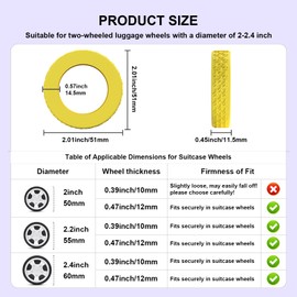 loooghom 16Pcs Luggage Wheel Covers,Silicone Suitcase Cover for 2-2.4'' Spinner Wheel, Carry On Luggage Wheels Protector,Upgrade Suitcase Wheels Protective,Essential Travel Accessories (Black)