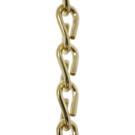 RCH Hardware CH-S51-16-PB-3 | 14 Gauge Decorative Solid Steel Double Jack Fixture Chain | 3 Foot Increments | Polished Brass Finish