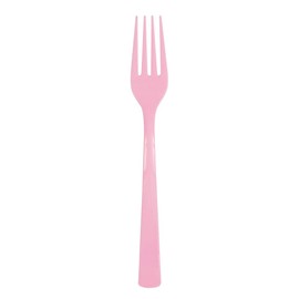 Lovely Pink Solid Plastic Forks (18ct) - Durable & Elegant Party Cutlery - Perfect For Parties, Picnics & Every Occasion