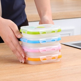 Small 12oz Collapsible Silicone Food Container (1.5 Cups) Compact Lunch, Snack & Leftover Storage BPA-Free, Leak-Resistant Lid, Microwave, Freezer & Dishwasher Safe, Space-Saving Portable Bento Box