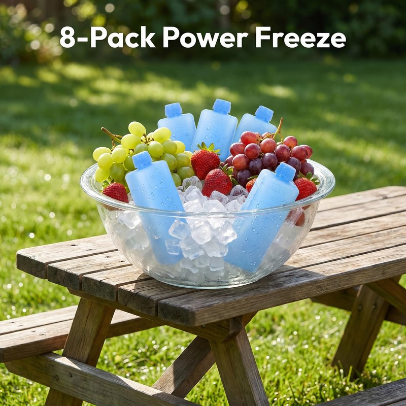 Reusable Ice Packs, 8pcs Small Freezer Bricks Coolers Mini Ice