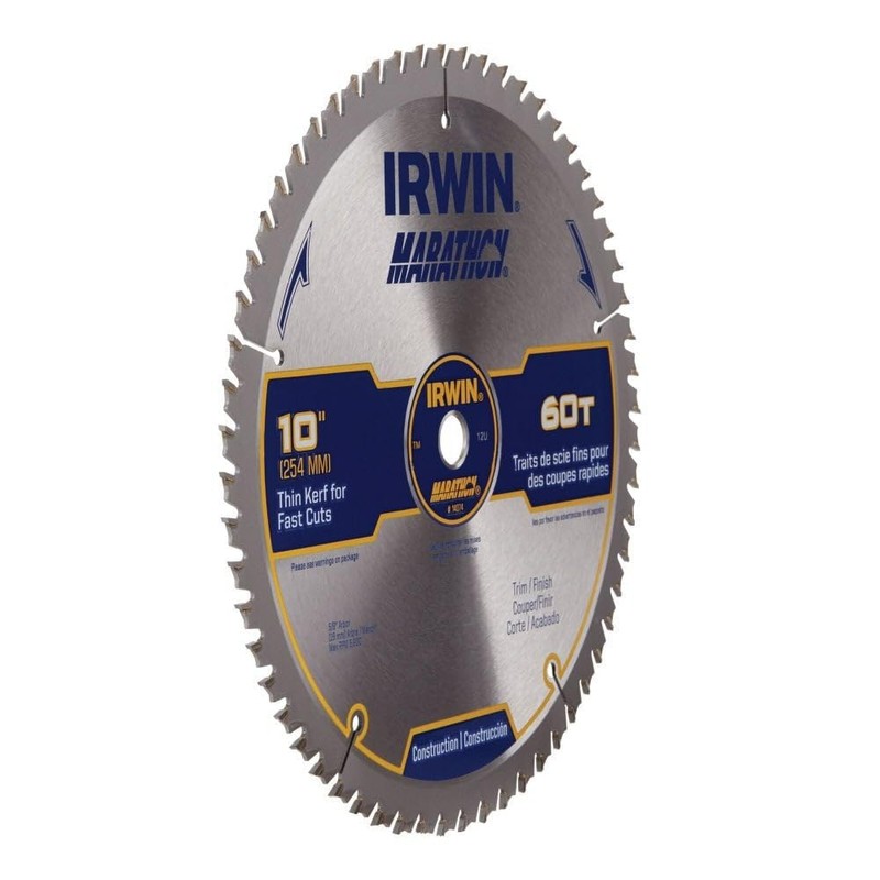 IRWIN Tools MARATHON Carbide Table/Miter Circular Blade, 10-Inch, 60T (14074)