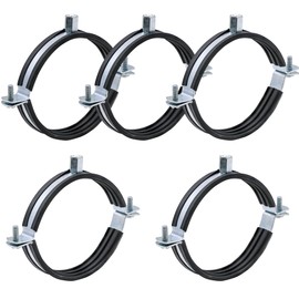 PEROMI 5 PCS Split Ring Pipe Hanger Heavy Duty Adjustable Pipe Bracket Clamp Wall Ceiling Mount Pipe Support ID 4 1/3 Inch(110mm)