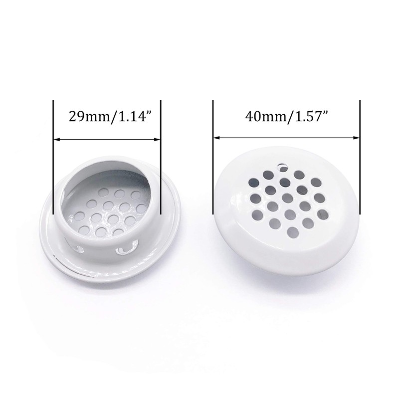 20Pcs Air Vents 29mm Circular Soffit Vent Stainless Steel Round