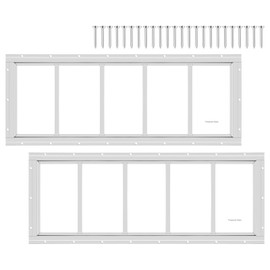 2 Pack Shed Window 10" W x 29" H, White Flush Mount Window with Tempered Glass for Playhouses, Sheds, Garage and Chicken Coops