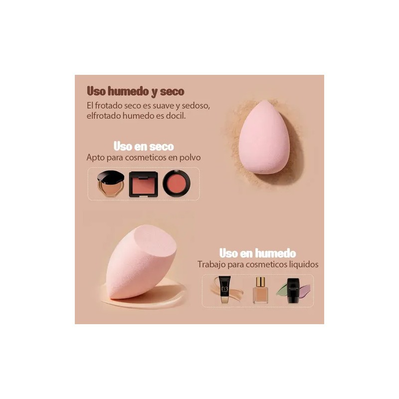 8kit De Esponja Para Maquillaje Con Brochas Kabuki Para Base