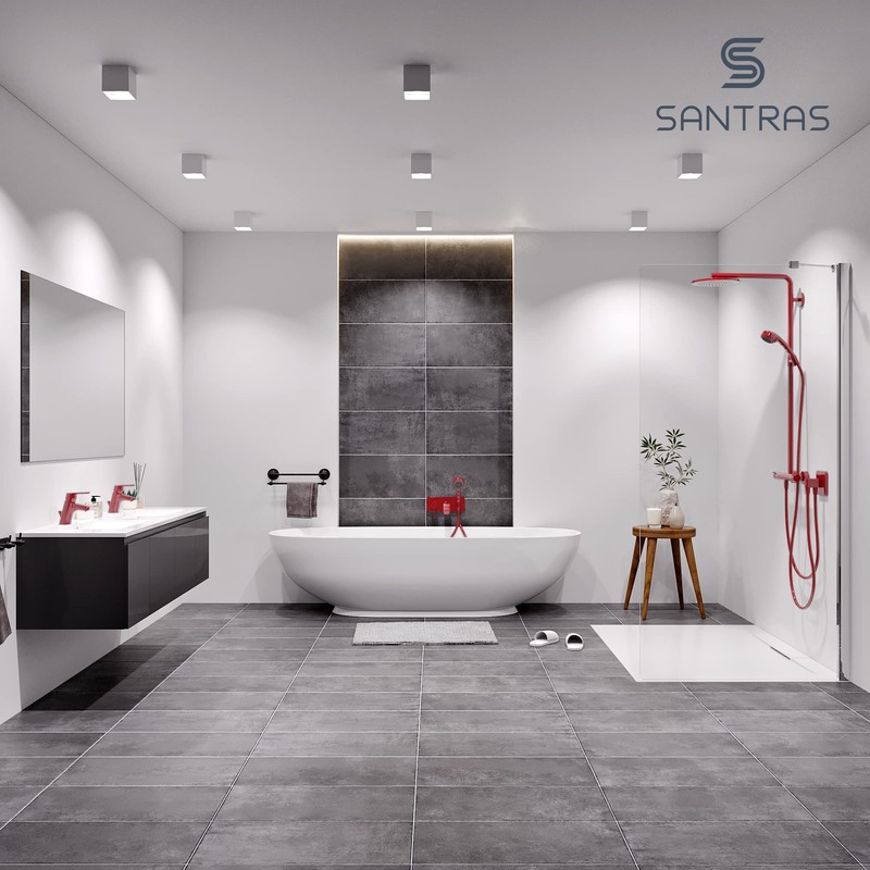 SANTRAS® Premium Shower Hose Red 1.50 m with Flow Limiter