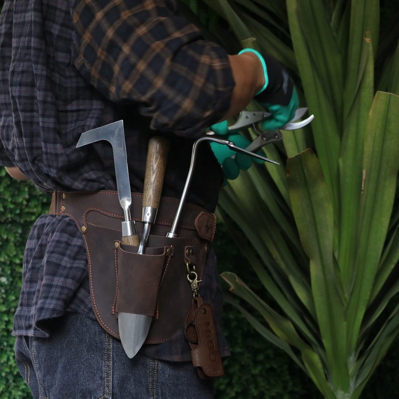 Tourbon Genuine Leather Florist Tool Belt Bag Gardener Farmer Tools