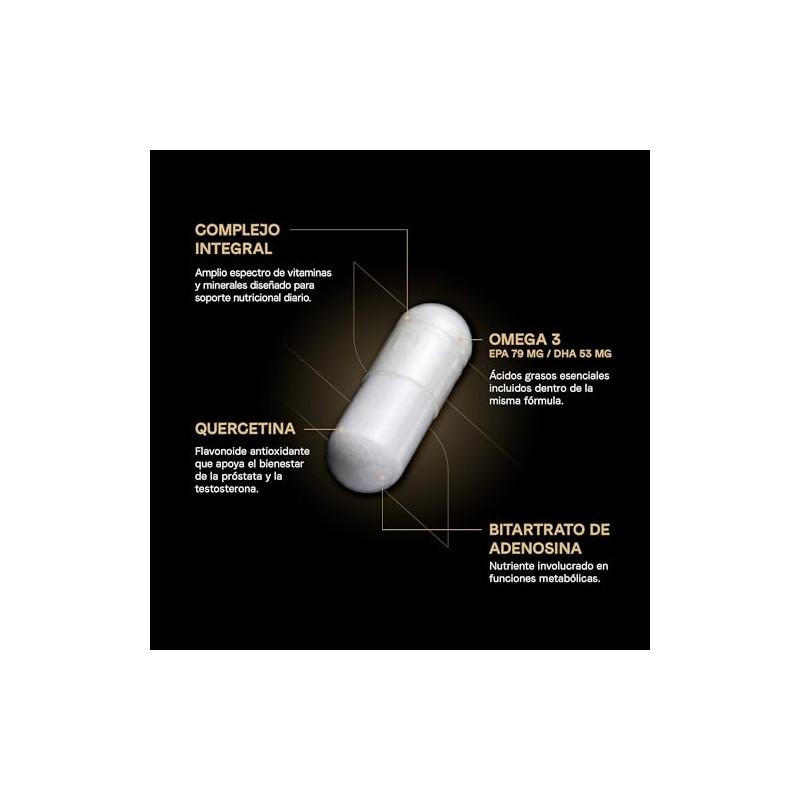 Multivitamínico Hombre Quercetina Adenosina Vitamina Minerales Certificado Fst Energía Bienestar