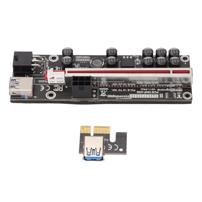 PCIE Riser 1x to 16x Adapter 10 Capacitor Riser Adapter