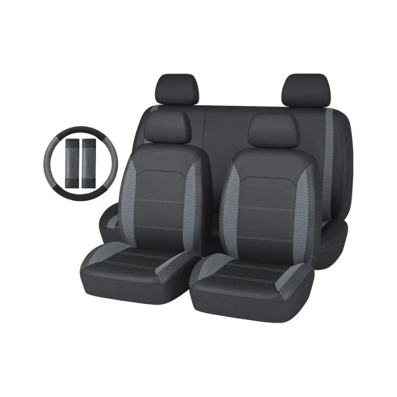 Cubreasientos Tela Negro Grey Mesh 13pzs Rivian R1t