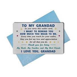 EE&YU Grandad Card Gifts - Best Grandad Birthday Card for Men, I Love Grandfather Present, Thank You Grandad Gifts from Granddaughter Grandson