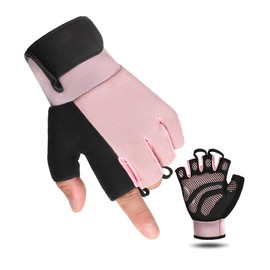 TenoFit Fingerless Workout Gloves for Men and Women, Lightweight Breathable Fitness Gloves for Weightlifting, Cycling, Climbing, Rowing