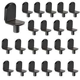 Shelf pins, Glass Supports Furniture Cabinet Closet Bookcase Shelf Bracket-Style Pegs, Black 30 Pack.A